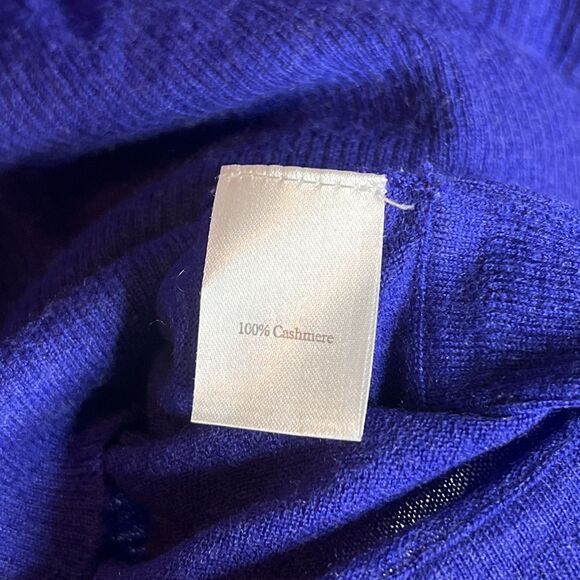 PURE collection Blue Superfine 100% Cashmere Sweater Size 8/10 Medium - Picture 6 of 7